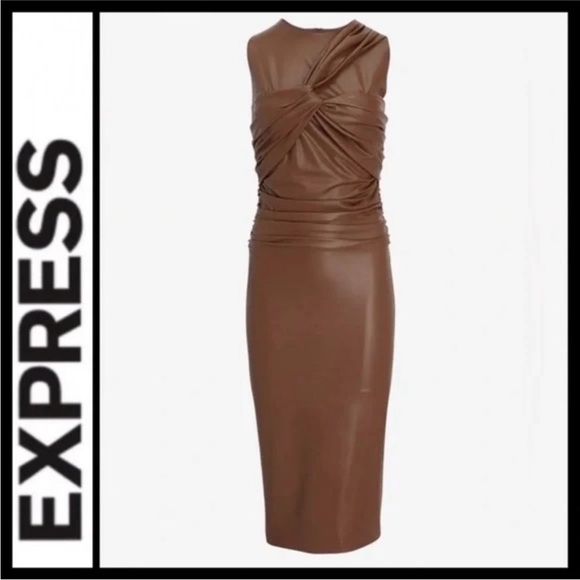NWT Express Mocha Body Contour Dress - Picture 3 of 9
